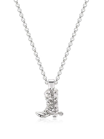 Nialaya Men's Necklace Cowboy Charm Necklace Cowboy Charm Necklace 22 Inches MNEC_430
